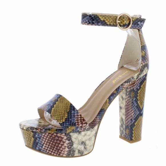 Platform snake print heels - Picture 2 of 6